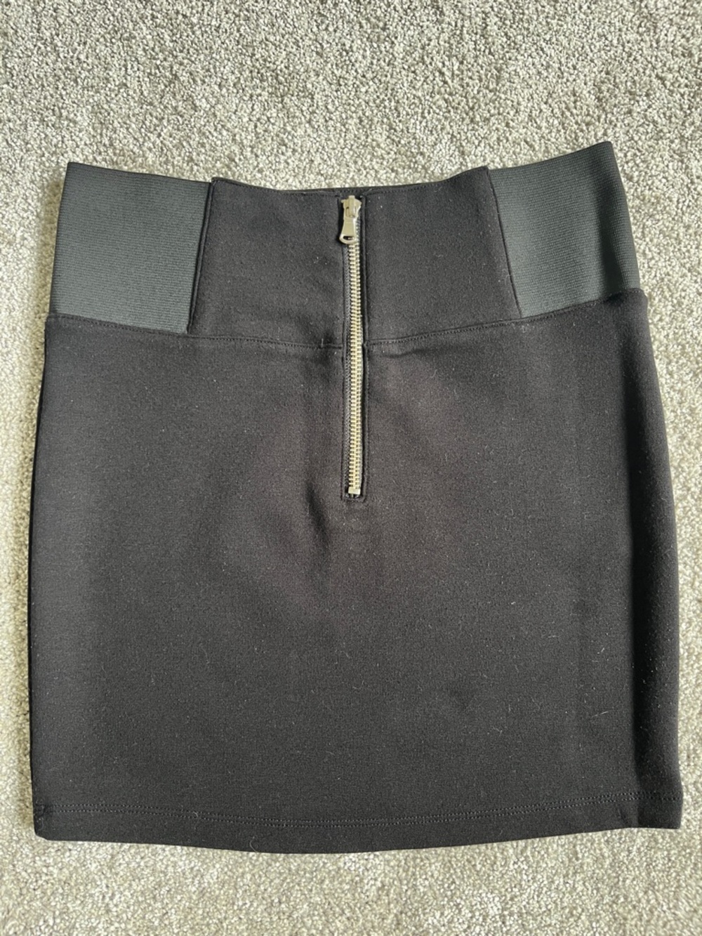 Charlotte Russe Black High-Waist Mini Skirt with Exposed Gold Zip